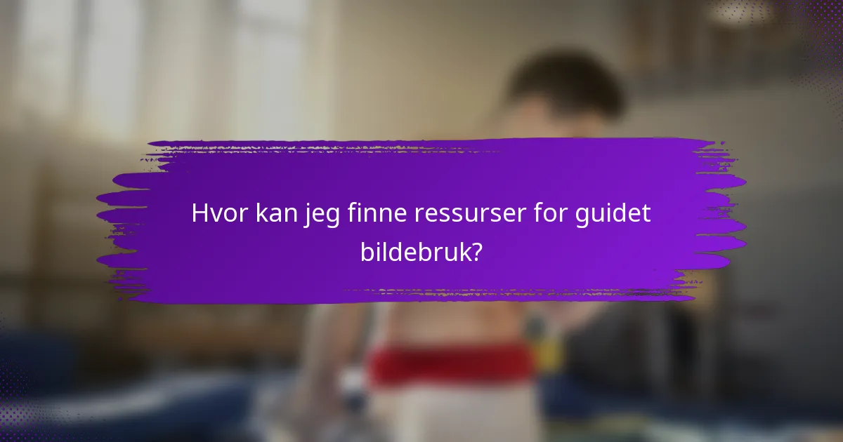 Hvor kan jeg finne ressurser for guidet bildebruk?
